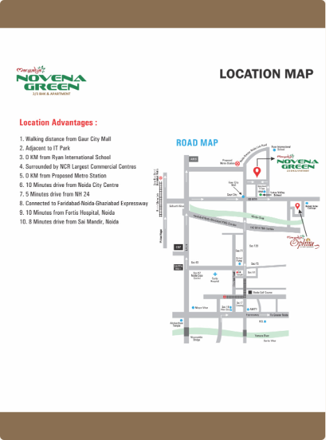 Novena Green brochure location map and nearby road references